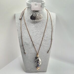 Boho Flower Hummingbird Necklace & Mandala Earrings Set by J Jill Nature